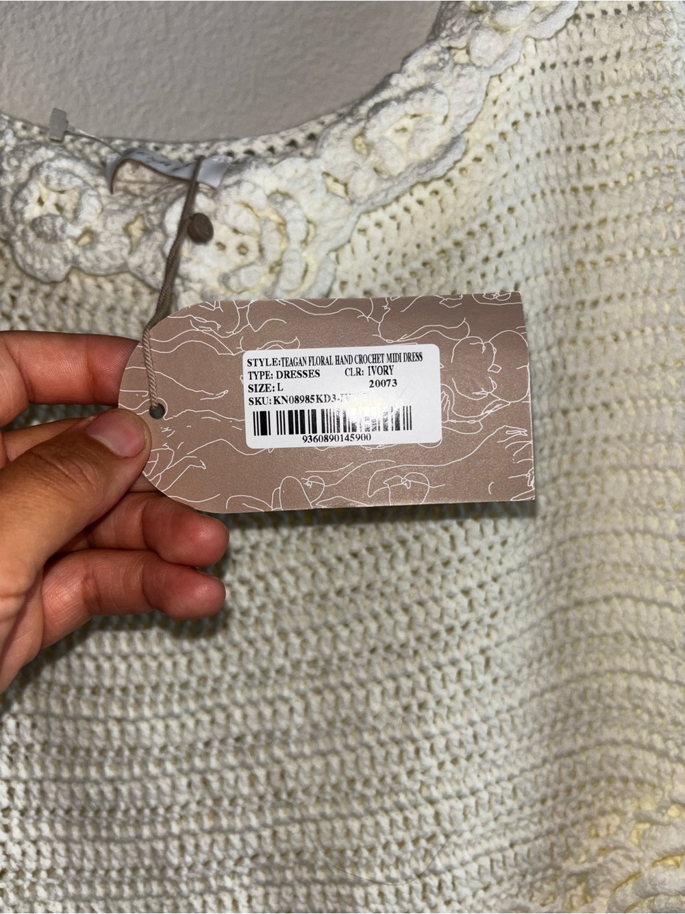 Meshki Cream Crochet Maxi Dress Skirt NWT - Picture 7 of 7
